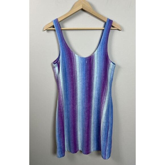 Urban Outfitters Ecote Lola Towel Mini Dress Stripe Size Medium Cotton Women’s - Picture 4 of 8